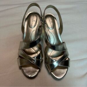 Bandolino Silver Crisscross Heels